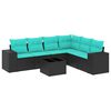 vidaXL havesofas&aelig;t med 7 hynder sort polyrattan