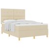 vidaXL Box spring seng med madras Creme 140 x 190 cm Stof