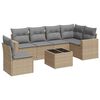 vidaXL sofas&aelig;t til haven 7 dele med hynder polyrattan beige