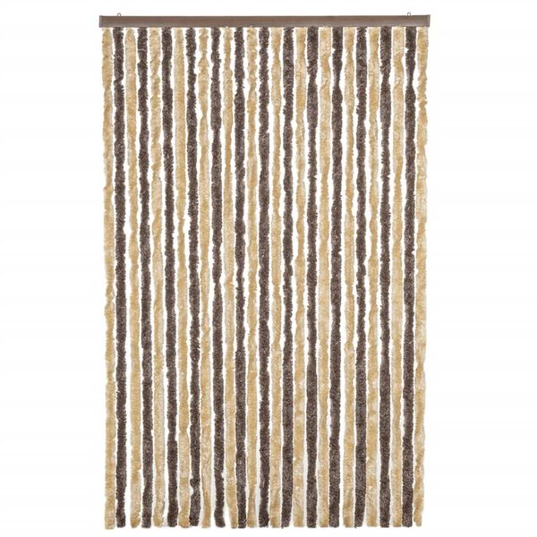 vidaXL flueforh&aelig;ng 118x220 cm chenille m&oslash;rkebrun og beige