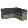 vidaXL sofas&aelig;t 5 dele med hynder polyrattan gr&aring;