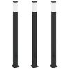 vidaXL pullertlamper med stikkontakt 3 stk. 110 cm sort IP44