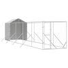 vidaXL udend&oslash;rs hundeg&aring;rd med tag 2x10x2,5 m galvaniseret st&aring;l s&oslash;lv
