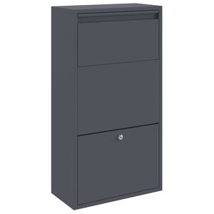 vidaXL Pakke drop boks med opbevaring Antracit 44 x 22 x 82 cm St&aring;l
