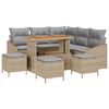 vidaXL Havesofa S&aelig;t med pude 9 pcs Beige Poly rattan