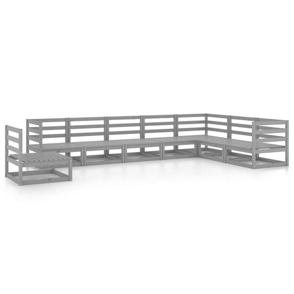 vidaXL lounges&aelig;t til haven 8 dele massivt fyrretr&aelig; gr&aring;