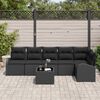 vidaXL Sofa Sæt med pude med opbevaring 7 pcs Sort polyrattan