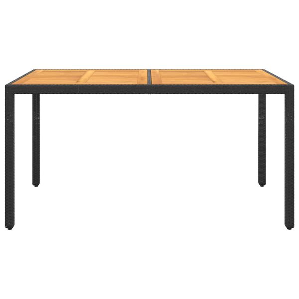 vidaXL havebord 150x90x75 cm akacietræ og polyrattan sort