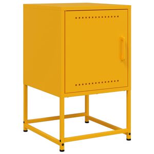 vidaXL sengebord 36x39x60,5 cm st&aring;l sennepsgul