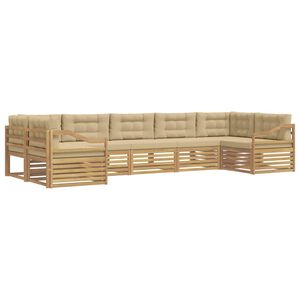 vidaXL Udend&oslash;rs sofagruppe 7 stk. 7-personers Hvid og Beige Polyester