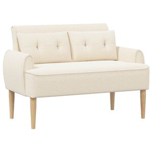 vidaXL L&aelig;nestol med knap tufting Cremefarvet 117 x 67 x 77 cm Boucl&eacute;