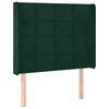 vidaXL sengegavl med kanter 83x16x118/128 cm fl&oslash;jl m&oslash;rkegr&oslash;n
