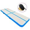 vidaXL oppustelig gymnastikm&aring;tte med pumpe 400x100x20 cm PVC bl&aring;
