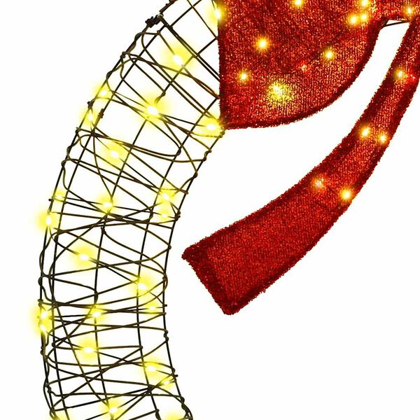 vidaXL Krans med 150 LED'er Varm hvid 120 cm Rattan