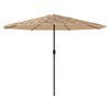 vidaXL haveparasol med st&aring;lstang 388x388x248 cm brun