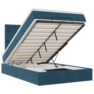 vidaXL osmannisk sengeramme med madrasser 120x190 cm fl&oslash;jl m&oslash;rkebl&aring;