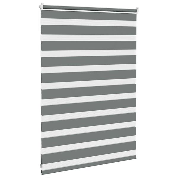 vidaXL zebragardin m&oslash;rkegr&aring; 110x100 cm stofbredde 105,9 cm polyester