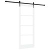 vidaXL Skyded&oslash;r ORKDAL 83 x 202 cm Massivt fyrretr&aelig; og glas Hvid