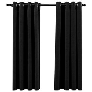 vidaXL m&oslash;rkl&aelig;gningsgardiner 2 stk. h&oslash;r-look 140x175 cm antracitgr&aring;