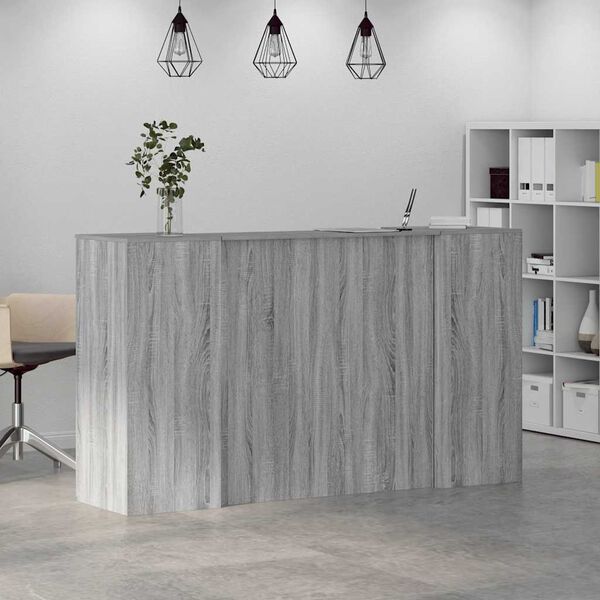 vidaXL receptionsskranke 180x50x103,5 cm konstrueret tr&aelig; gr&aring; sonoma