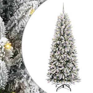 vidaXL Kunstigt juletr&aelig; Hvid 240 cm PVC og plastik og st&aring;l og PE