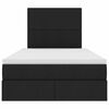vidaXL Seng med opbevaring og LED Sort 120 x 200 cm Polyester