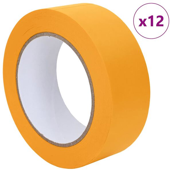 vidaXL Maler Maskeringstape 12 pcs Gul 38mm x 50m Papir