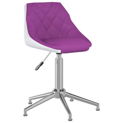 vidaXL drejelig spisebordsstol kunstlæder lilla og hvid