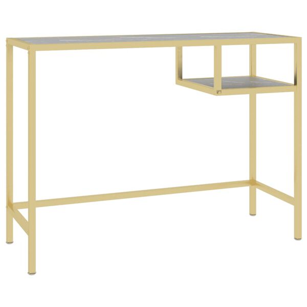 vidaXL computerbord 100x36x74 cm hærdet glas sort marmor