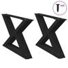 vidaXL sofabordsben 2 stk. sort 60 x (30-31,3) cm st&aring;l
