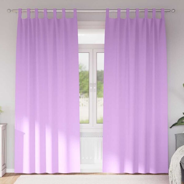 vidaXL M&oslash;rkl&aelig;gningsgardiner med ringe 2 pcs Lilla 245 x 140 cm