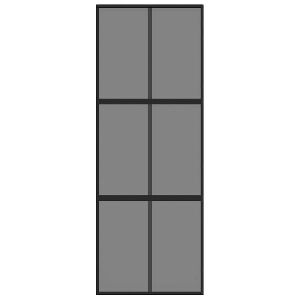 vidaXL skyded&oslash;r 76x205 cm h&aelig;rdet glas og aluminium sort