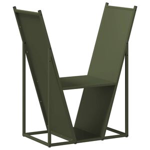 vidaXL br&aelig;ndestativ 69,5x35x81 cm koldvalset st&aring;l olivengr&oslash;n