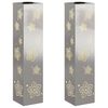 vidaXL Solar LED sti lys 2 pcs S&oslash;lv Rustfrit st&aring;l