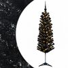 vidaXL Kunstigt slankt juletr&aelig; med julekugle 150 cm 150 LED'er