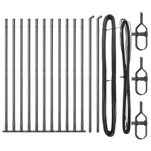 vidaXL Hegnsp&aelig;l 13 pcs Gr&aring; St&aring;l