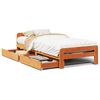 vidaXL sengeramme uden madras 75x190 cm massivt fyrretr&aelig; gyldenbrun
