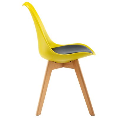 vidaXL spisebordsstole 2 stk. kunstlæder gul og sort