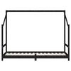 vidaXL sengeramme til juniorseng 80x200 cm massivt fyrretr&aelig; sort