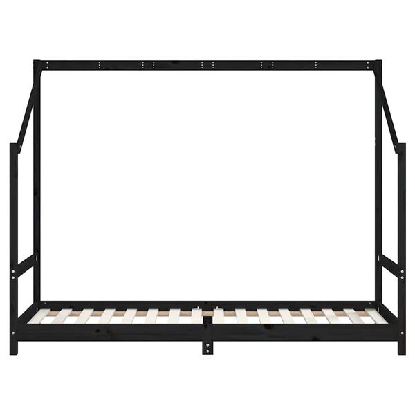 vidaXL sengeramme til juniorseng 80x200 cm massivt fyrretr&aelig; sort