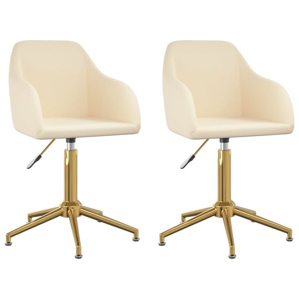vidaXL drejelige spisebordsstole 2 stk. fl&oslash;jl cremefarvet
