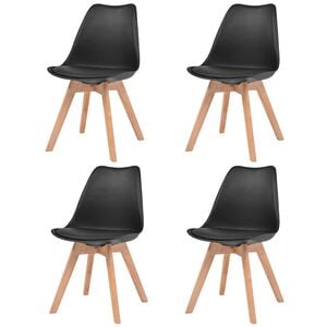 vidaXL spisebordsstole 4 stk. plastik sort