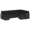vidaXL sofas&aelig;t til haven 9 dele med hynder polyrattan sort