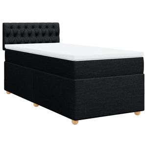 vidaXL kontinentalseng med madras 80x200 cm stof sort