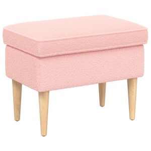 vidaXL Fodskammel Lyser&oslash;d 55 x 35 x 41 cm Boucl&eacute;