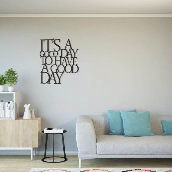 Homemania v&aelig;gdekoration Words 61x70 cm st&aring;l sort