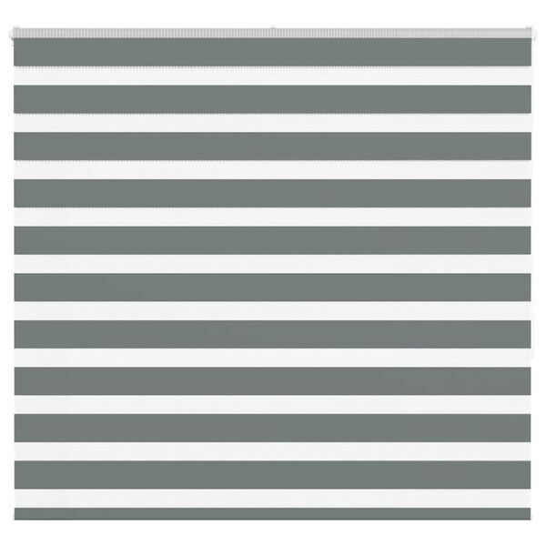 vidaXL zebragardin m&oslash;rkegr&aring; 155x150 cm stofbredde 150,9 cm polyester