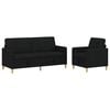 vidaXL Sofa s&aelig;t med opbevaring 2 pcs Sort Polyester