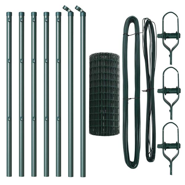 vidaXL Hegn med post Gr&oslash;n 0,4 x 10 m St&aring;l og PVC