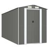 vidaXL haveskur 192x440x223 cm galvaniseret st&aring;l lysegr&aring;